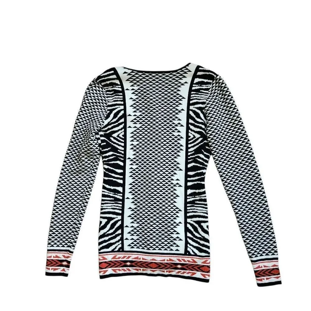 Anthropologie Hale Bob Sweater Womens Small Aztec Neve Jacquard Knit Multi Color